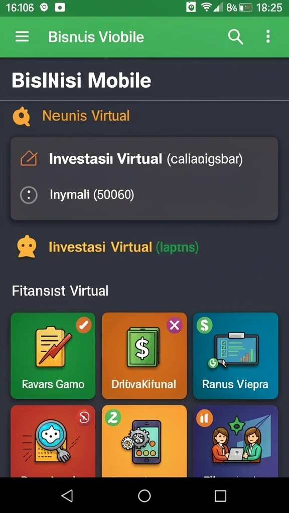 Screenshot menunjukkan grafik warna-warni dari permata yang berbeda.