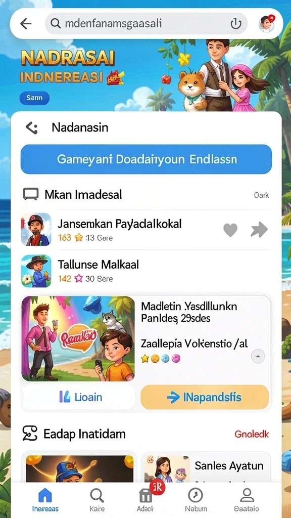 Tampilan home screen yang sederhana dan menarik.