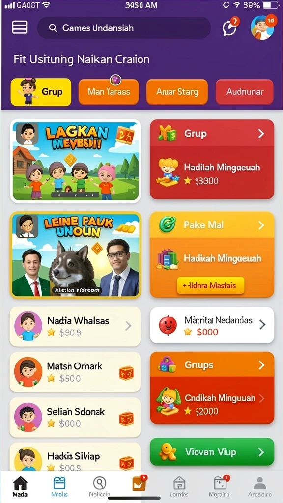 Tampilan level dengan grafik yang memukau.