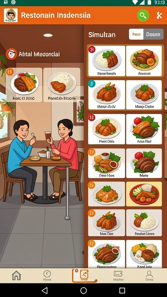 Tampilan awal yang menarik dengan karakter unik.