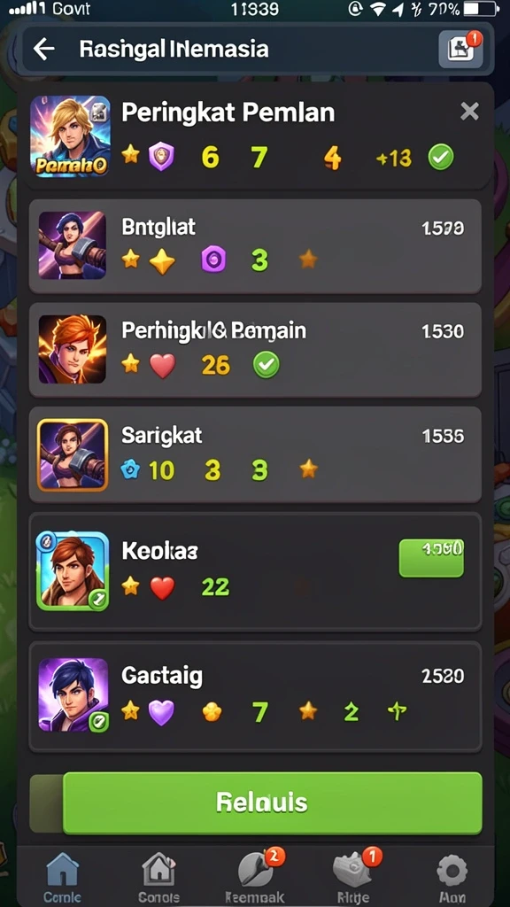 Tampilan menu utama yang mudah dinavigasi.