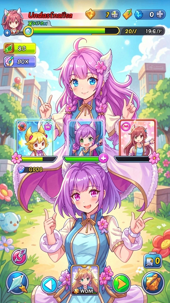 Screenshot karakter dengan skill unik yang siap bertarung.